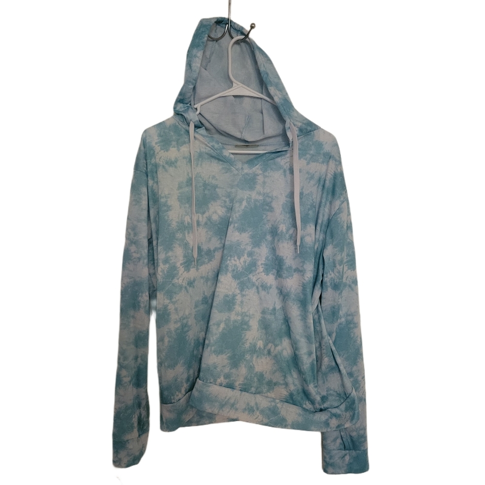 Bobbie Brooks - Women's 1X - Blue TieDye Hoodie With Side Pockets